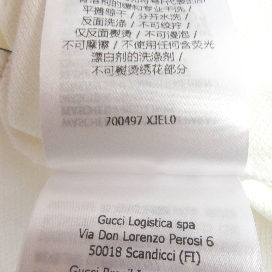 GUCCI Short sleeve polo shirt 700497 Main: 100% cotton, Part: 100% polyester white mens XXL (180/108A) Used Authentic