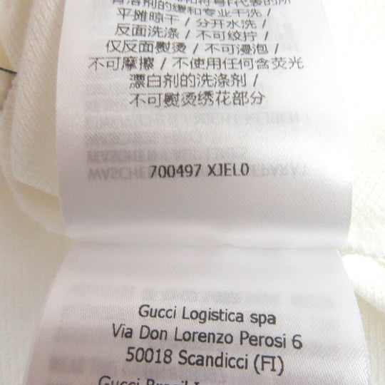 GUCCI Short sleeve polo shirt 700497 Main: 100% cotton, Part: 100% polyester white mens XXL (180/108A) Used Authentic