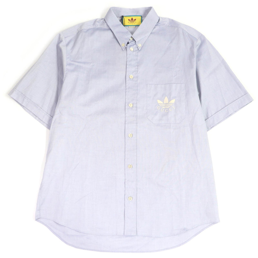 GUCCI Short sleeve shirt 701360 Main: 100% cotton, Part: 100% polyester Light blue mens 50 Used Authentic
