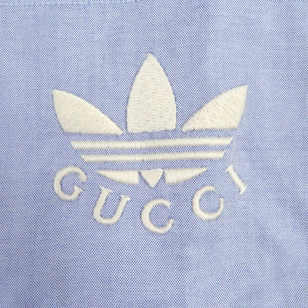 GUCCI Short sleeve shirt 701360 Main: 100% cotton, Part: 100% polyester Light blue mens 50 Used Authentic