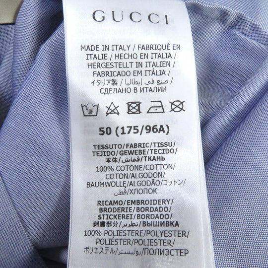 GUCCI Short sleeve shirt 701360 Main: 100% cotton, Part: 100% polyester Light blue mens 50 Used Authentic