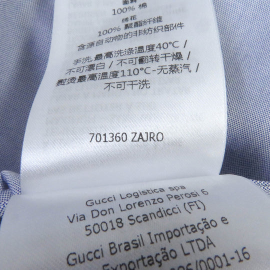 GUCCI Short sleeve shirt 701360 Main: 100% cotton, Part: 100% polyester Light blue mens 50 Used Authentic