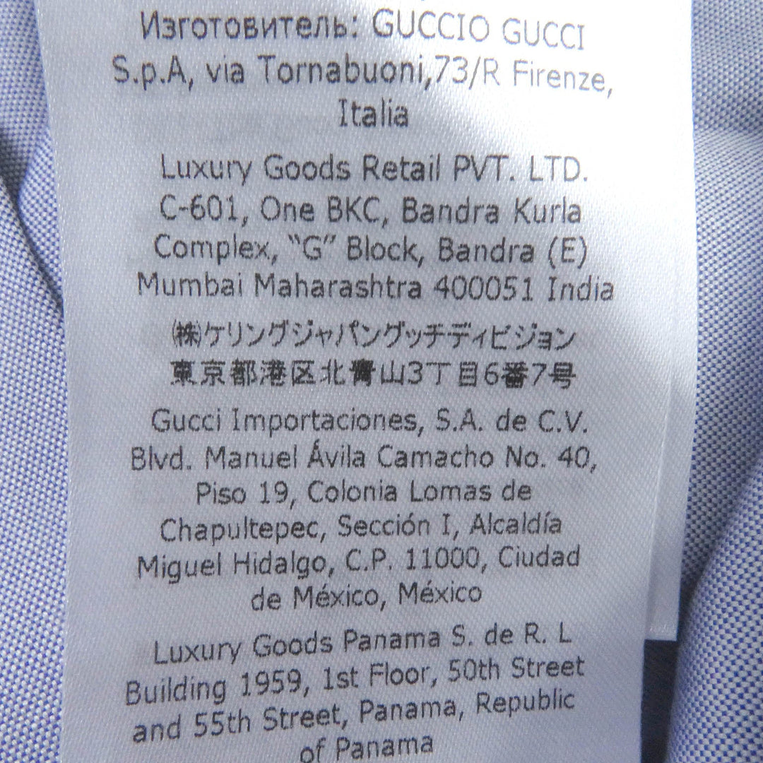 GUCCI Short sleeve shirt 701360 Main: 100% cotton, Part: 100% polyester Light blue mens 50 Used Authentic