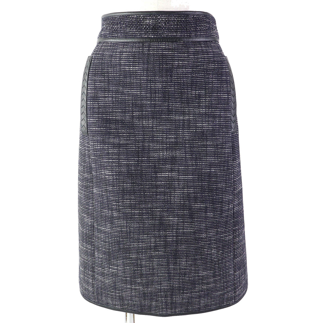 BOTTEGAVENETA Tight Skirt Outer: 72% cotton, Outer: 15% wool, Outer: 12% nylon, Outer: 1% polyurethane, Lining: 95% cotton Navy black Women 44 Used Authentic