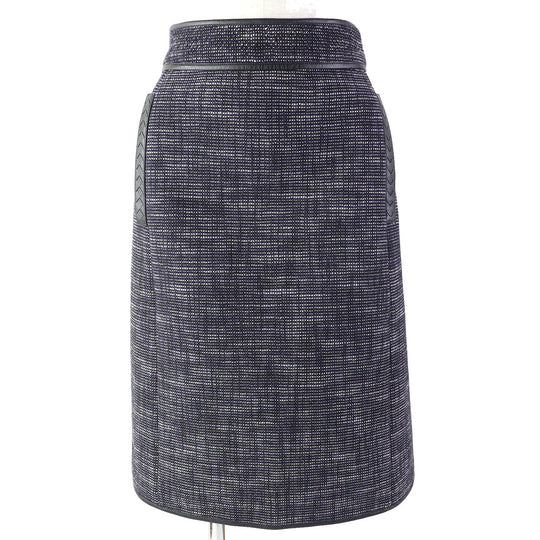 BOTTEGAVENETA Tight Skirt Outer: 72% cotton, Outer: 15% wool, Outer: 12% nylon, Outer: 1% polyurethane, Lining: 95% cotton Navy black Women 44 Used Authentic