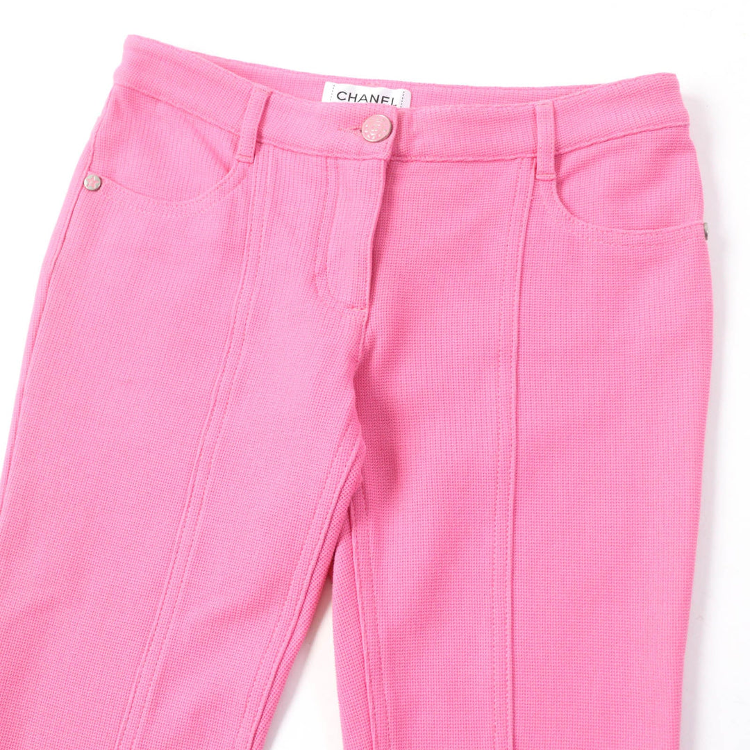 CHANEL skinny pants P45438 Main: 96% cotton, Main: 4% elastane (polyurethane) pink Women 34 Used Authentic