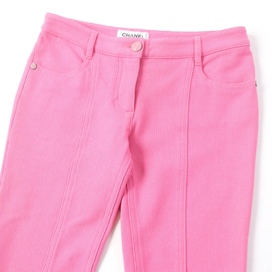 CHANEL skinny pants P45438 Main: 96% cotton, Main: 4% elastane (polyurethane) pink Women 34 Used Authentic