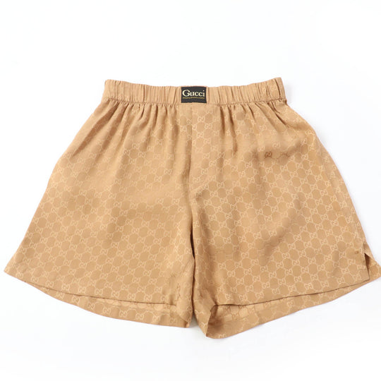 GUCCI Shorts 631681 Main: 100% silk, part: 80% polyester, part: 20% polyester Brown Women XS (160/64Y) Used Authentic