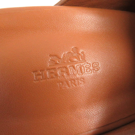 HERMES Sandals Main: Leather Brown Earth Women 37 Used Authentic