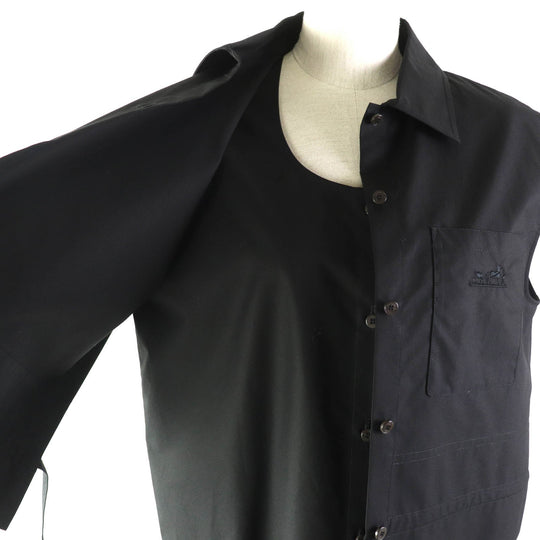 HERMES one piece Main: 100% cotton, embroidery: 100% viscose black Women 36 Used Authentic