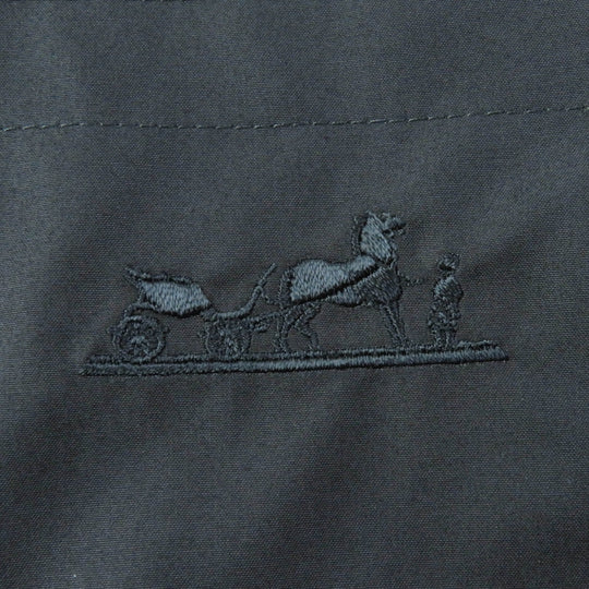 HERMES one piece Main: 100% cotton, embroidery: 100% viscose black Women 36 Used Authentic