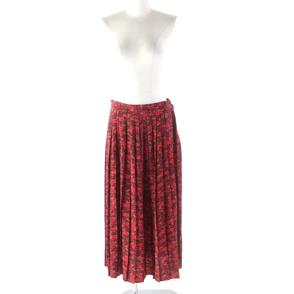 VALENTINO Long skirt VB3RA74062W Main: 100% silk Red Women 42 Used Authentic