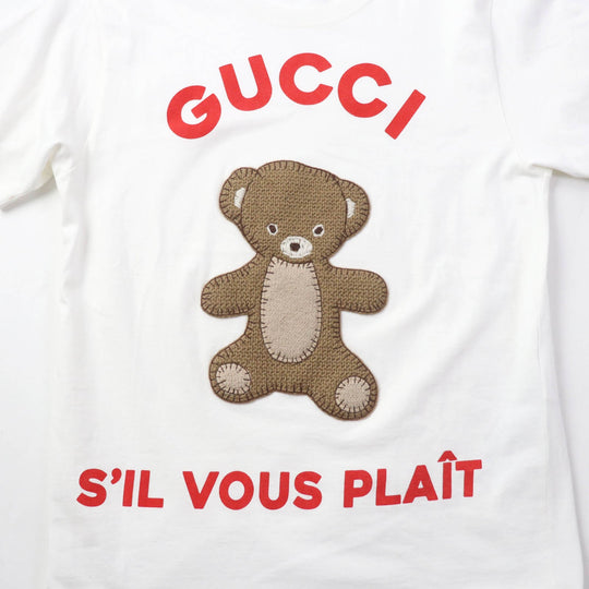 GUCCI Short sleeve T-shirt 717422 XJFNE Main: 100% cotton, part: 51% acrylic, part: 49% wool white Women XS Used Authentic