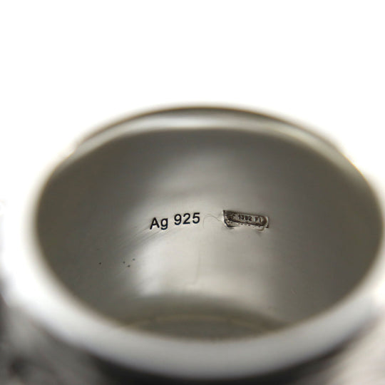 GUCCI Ring 461991 Main: AG925, Part: Malachite Silver Green Malachite Garden Cat Head mens Used Authentic