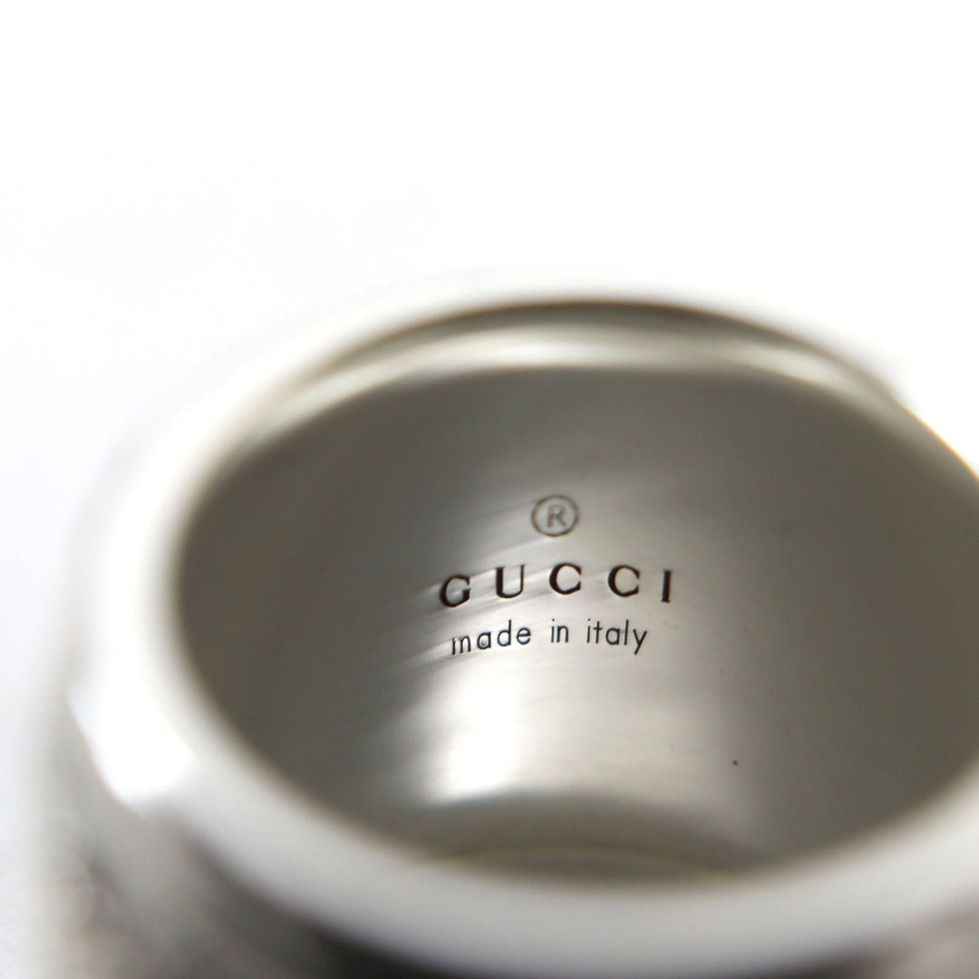 GUCCI Ring 461991 Main: AG925, Part: Malachite Silver Green Malachite Garden Cat Head mens Used Authentic