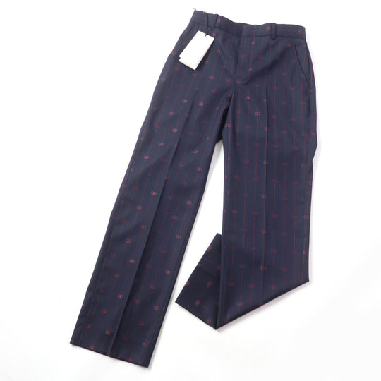 GUCCI Other bottoms 595172 Main: 99% wool, Main: 1% silk, Part: 100% polyester Navy Women 38 Used Authentic