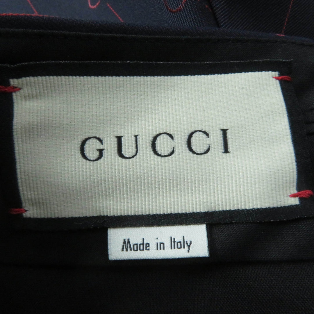 GUCCI Other bottoms 595172 Main: 99% wool, Main: 1% silk, Part: 100% polyester Navy Women 38 Used Authentic
