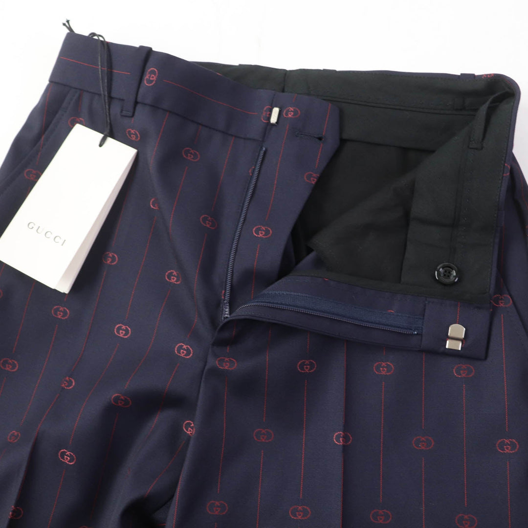 GUCCI Other bottoms 595172 Main: 99% wool, Main: 1% silk, Part: 100% polyester Navy Women 38 Used Authentic