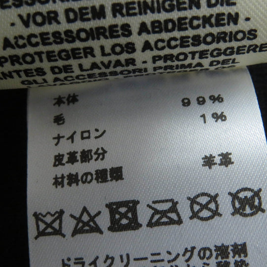 HERMES one piece Main: 99% wool, Main: 1% nylon, Part: Lamb leather black Women 36 Used Authentic