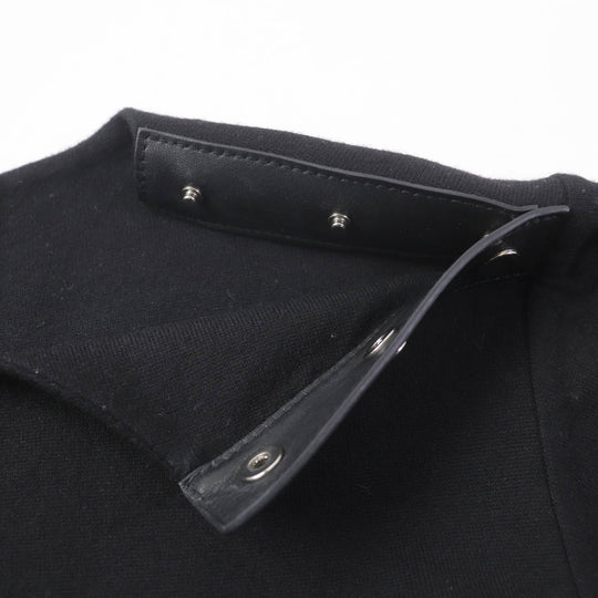 HERMES one piece Main: 99% wool, Main: 1% nylon, Part: Lamb leather black Women 36 Used Authentic