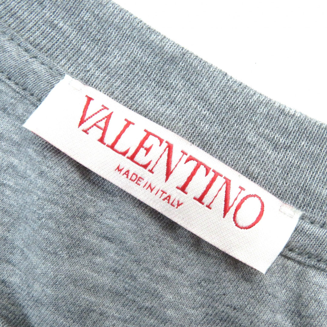 VALENTINO Short sleeve T-shirt 1V3MG02D8R9 Main: 100% cotton, embroidery thread: 100% polyester gray mens L Used Authentic