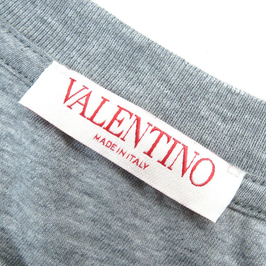 VALENTINO Short sleeve T-shirt 1V3MG02D8R9 Main: 100% cotton, embroidery thread: 100% polyester gray mens L Used Authentic