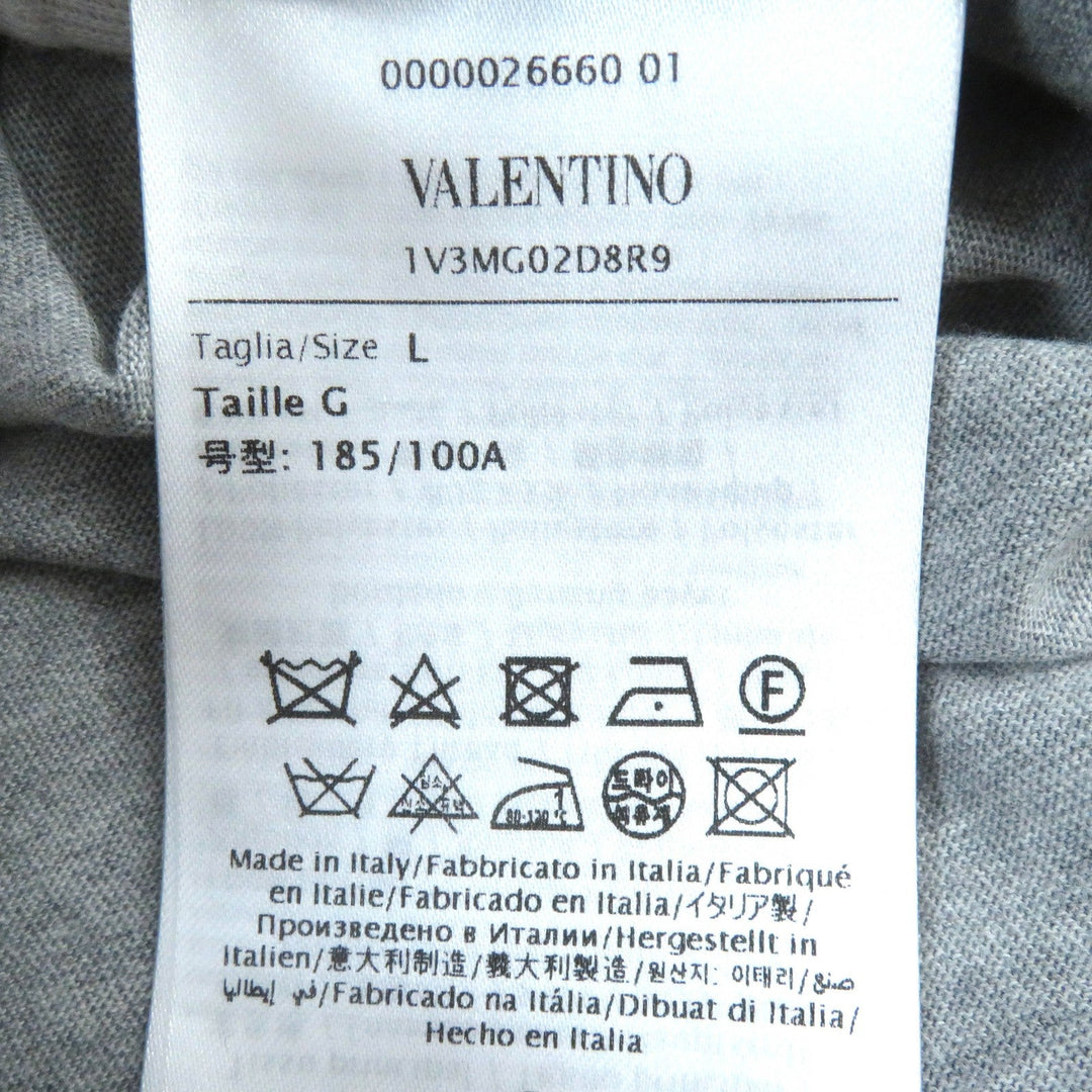 VALENTINO Short sleeve T-shirt 1V3MG02D8R9 Main: 100% cotton, embroidery thread: 100% polyester gray mens L Used Authentic
