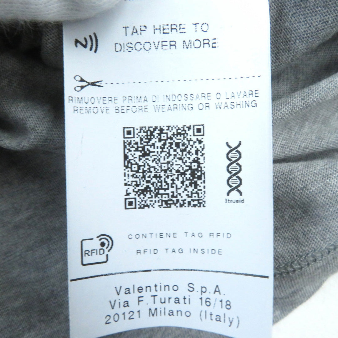 VALENTINO Short sleeve T-shirt 1V3MG02D8R9 Main: 100% cotton, embroidery thread: 100% polyester gray mens L Used Authentic