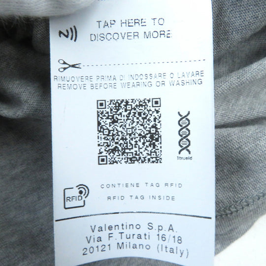 VALENTINO Short sleeve T-shirt 1V3MG02D8R9 Main: 100% cotton, embroidery thread: 100% polyester gray mens L Used Authentic
