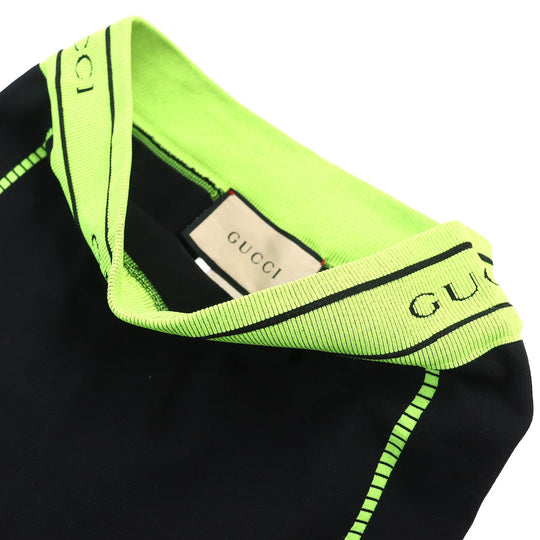 GUCCI Other bottoms 696130 Main: 95% polyamide (nylon), 5% polyurethane Black Neon Green mens S (175/78A) Used Authentic