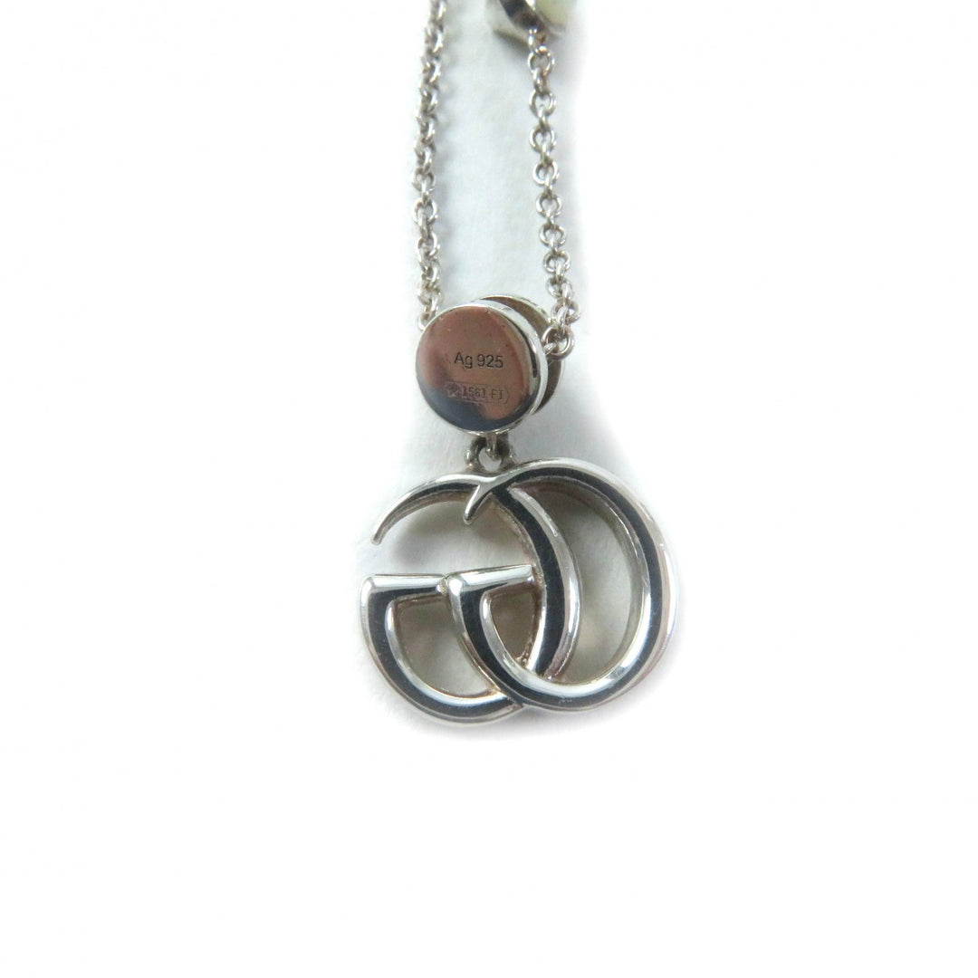 GUCCI Necklace 527399 Main: AG925, Part: Mother of pearl Silver Double G Mother of Pearl Necklace Women Used Authentic
