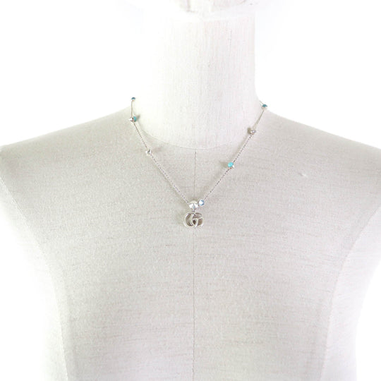 GUCCI Necklace 527399 Main: AG925, Part: Mother of pearl Silver Double G Mother of Pearl Necklace Women Used Authentic