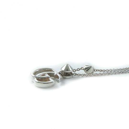 GUCCI Necklace 527399 Main: AG925, Part: Mother of pearl Silver Double G Mother of Pearl Necklace Women Used Authentic