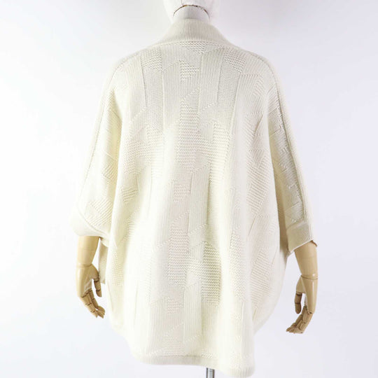 HERMES poncho 3H2602D4 Outer: 100% wool, part: 95% wool, part: 5% nylon Ivory Women 34 Used Authentic