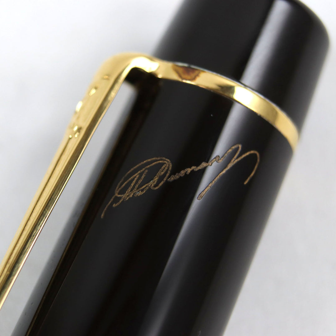 MONTBLANC fountain pen Nib: K18, Main: Gold Plated Resin Dark brown Meisterstck Writers Series 1996 Alexandre Dumas mens Used Authentic