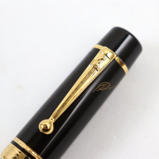 MONTBLANC fountain pen Nib: K18, Main: Gold Plated Resin Dark brown Meisterstck Writers Series 1996 Alexandre Dumas mens Used Authentic