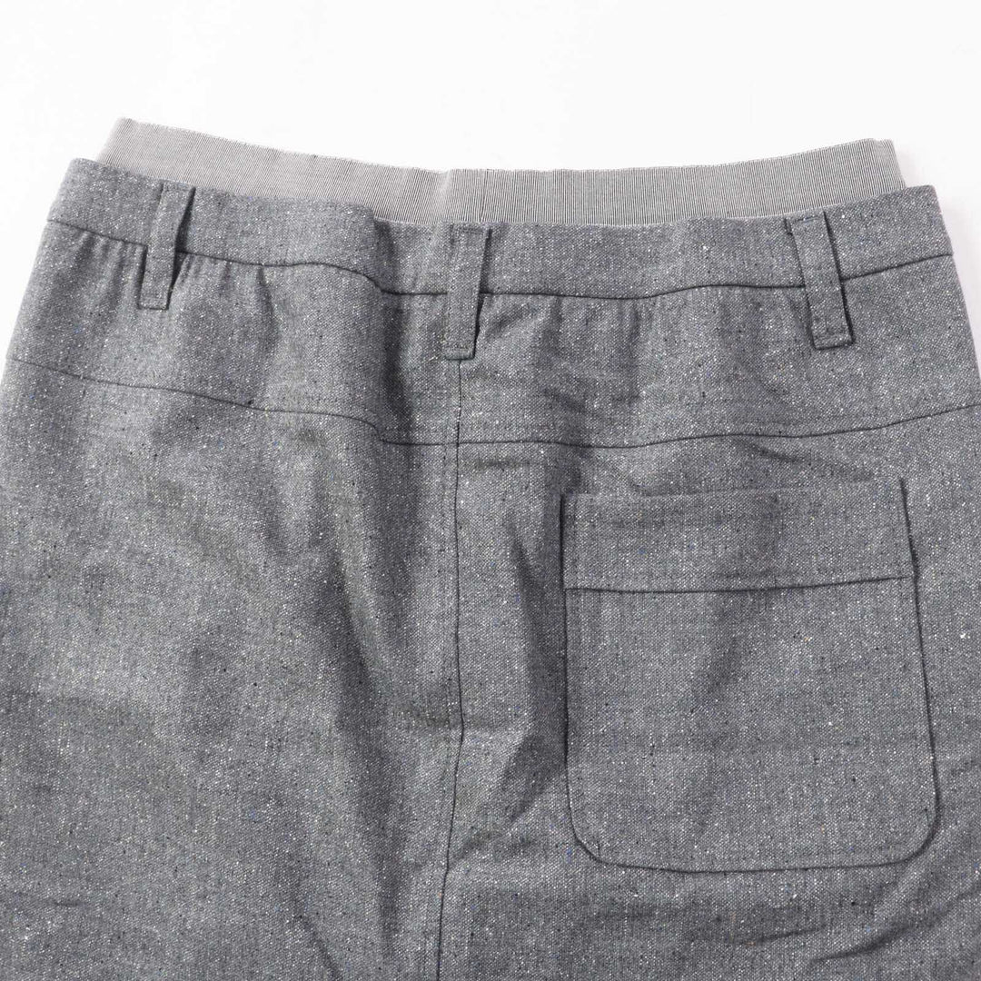 Brunello Cucinelli skirt DK71713 wool, cotton gray Women 44 Used Authentic