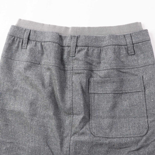 Brunello Cucinelli skirt DK71713 wool, cotton gray Women 44 Used Authentic