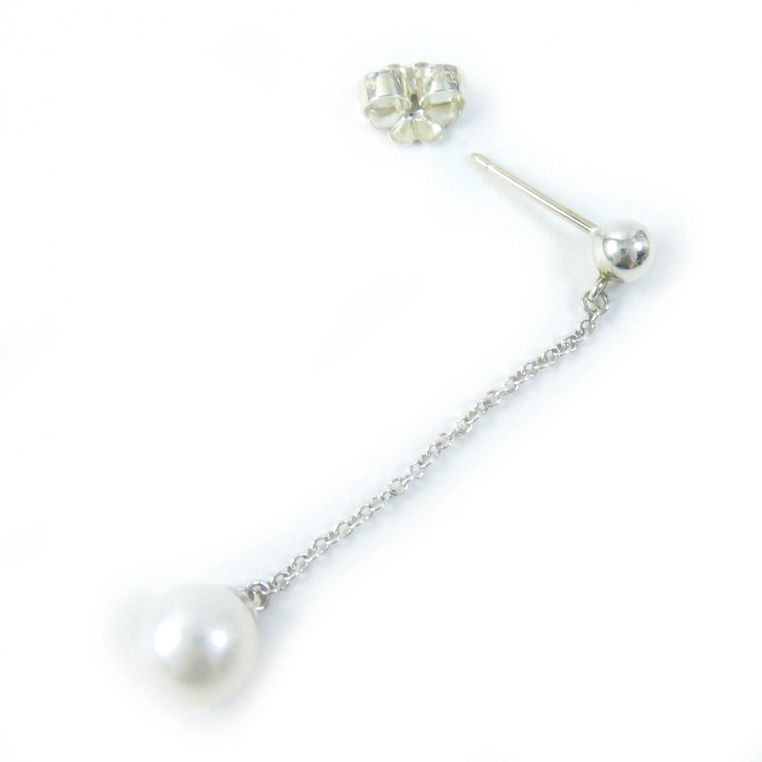 TIFFANY&Co. Pierce Main: AG925, Part: Pearl Silver Chain pearl earrings Women Used Authentic