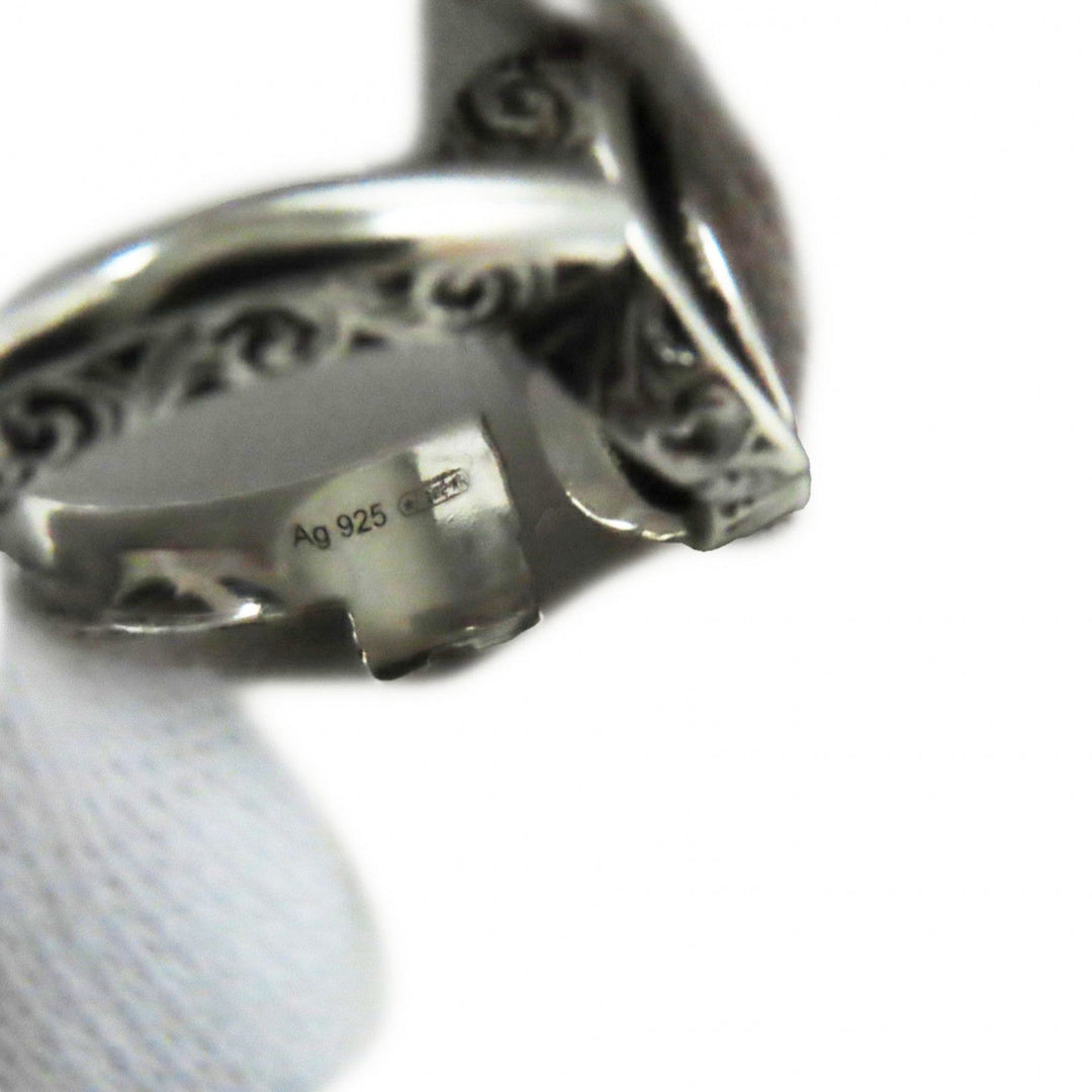 GUCCI Ring 627760 Main�FAG925 Silver Arabesque Double G Keyring Women Used Authentic
