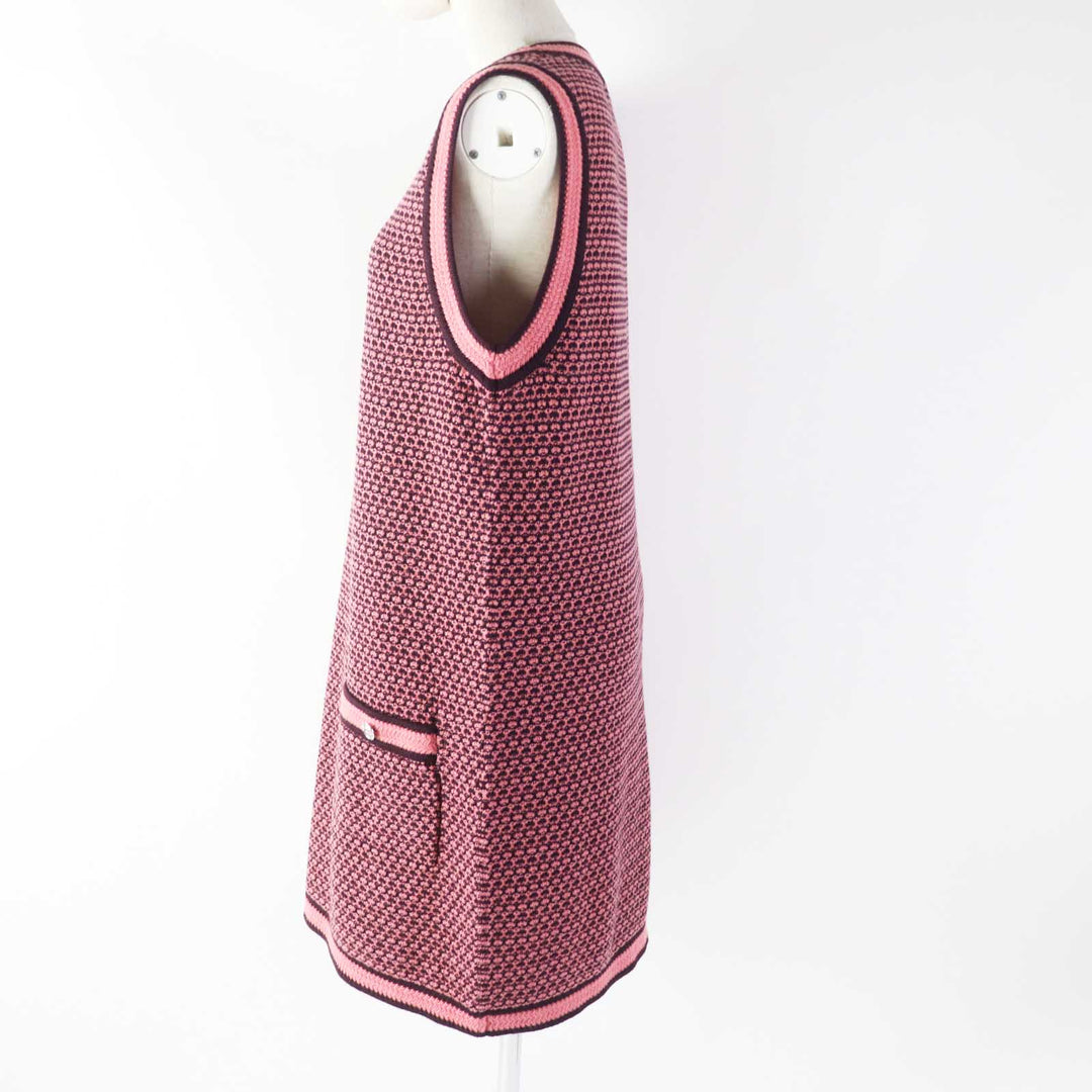 CHANEL one piece P75435 Outer material: 100% cashmere Pink Bordeaux Women 44 Used Authentic