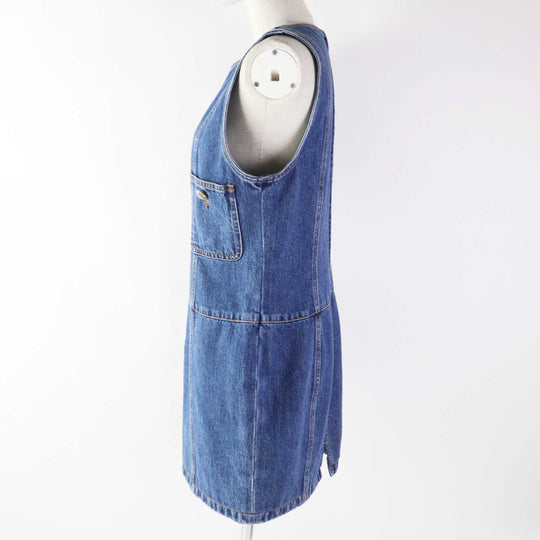 CHANEL one piece P73760 Outer material: 100% cotton Indigo blue Women 40 Used Authentic