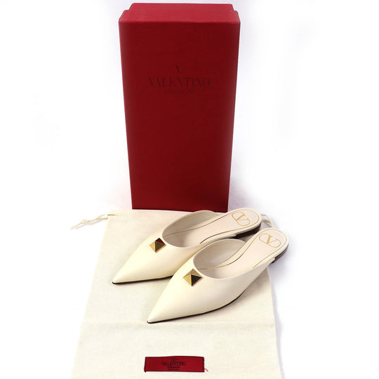 VALENTINO Sandals Main: Leather Ivory Women 35 Used Authentic