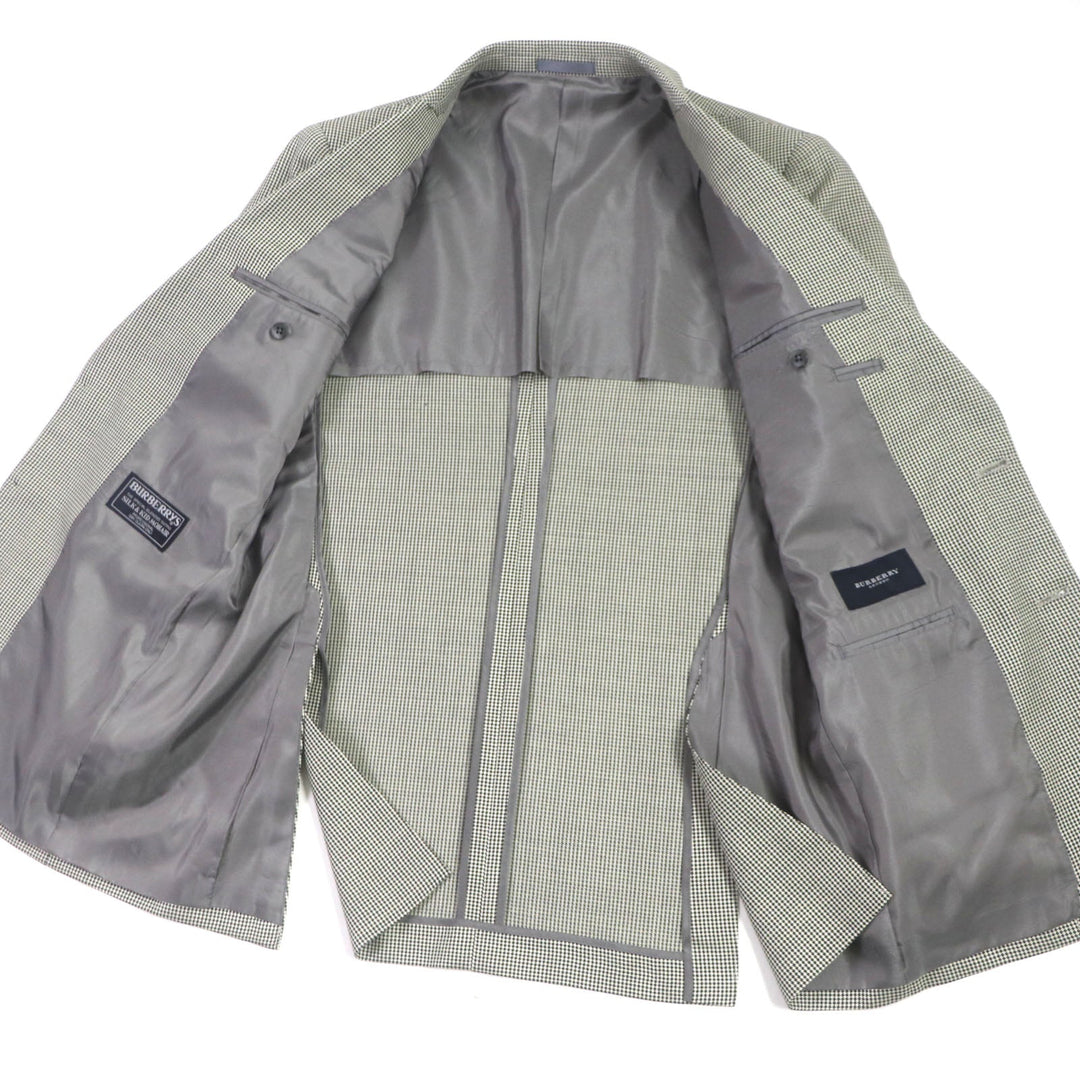 BURBERRY LONDON tailored jacket Outer material: 60% wool, Outer material: 30% silk, Outer material: 10% mohair, Sleeve lining: cupra, Body lining: polyester: cupra Light gray mens 175 A6 Used Authentic
