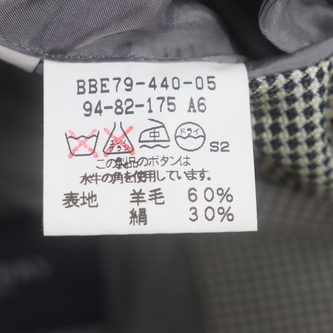 BURBERRY LONDON tailored jacket Outer material: 60% wool, Outer material: 30% silk, Outer material: 10% mohair, Sleeve lining: cupra, Body lining: polyester: cupra Light gray mens 175 A6 Used Authentic