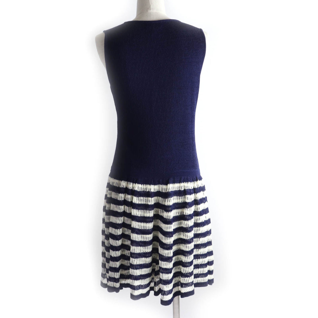 CHANEL one piece P56169 Main: 38% paper, 32% polyester, 30% cupra Navy Ivory Women 38 Used Authentic