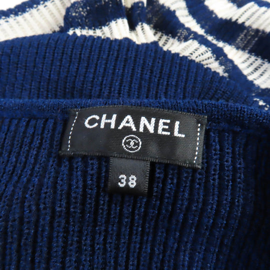 CHANEL one piece P56169 Main: 38% paper, 32% polyester, 30% cupra Navy Ivory Women 38 Used Authentic