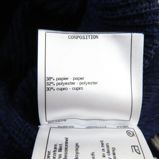 CHANEL one piece P56169 Main: 38% paper, 32% polyester, 30% cupra Navy Ivory Women 38 Used Authentic