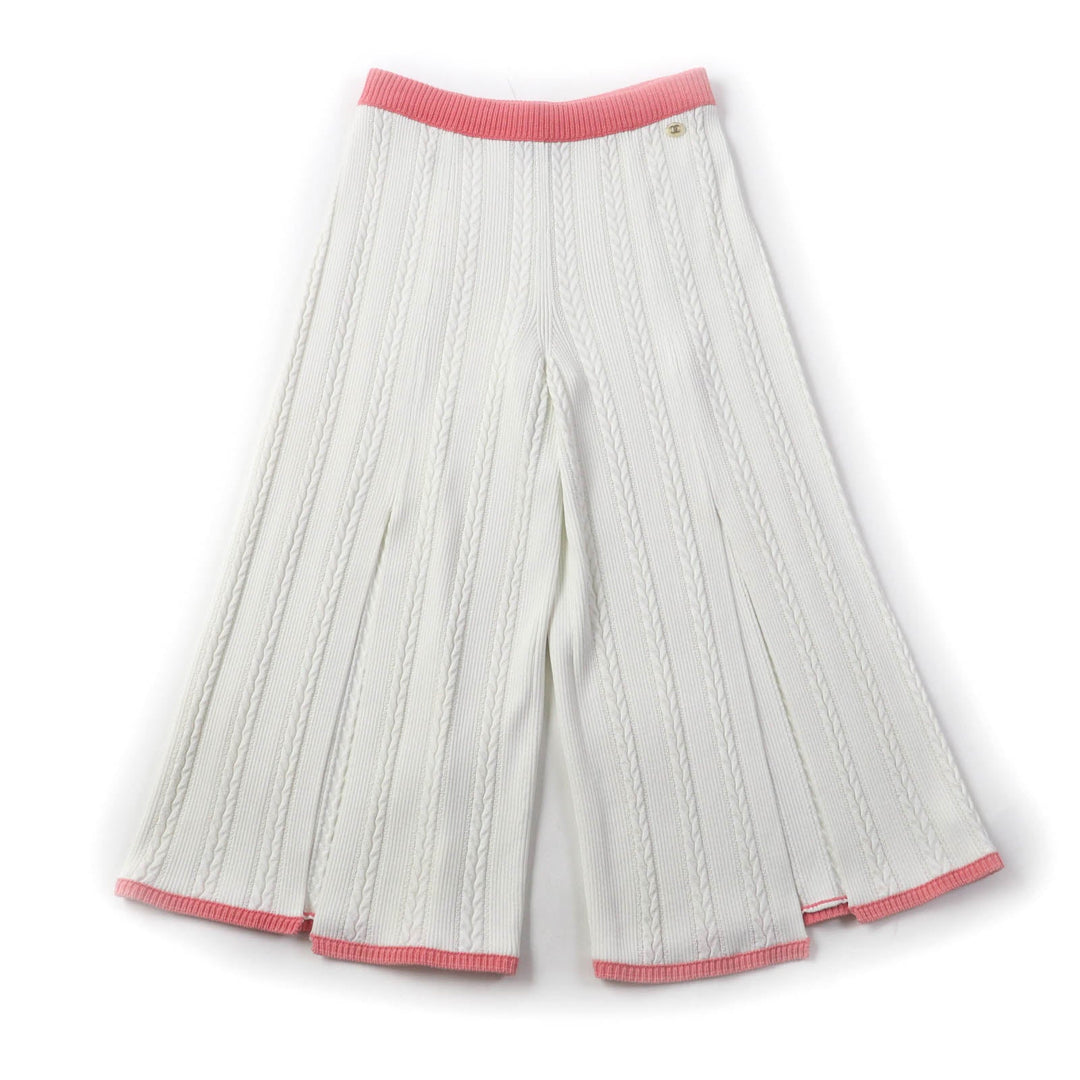 CHANEL Pants P61499 Main: 90% viscose, 5% polyester, 4% cotton, 1% polyurethane White pink Women 36 Used Authentic