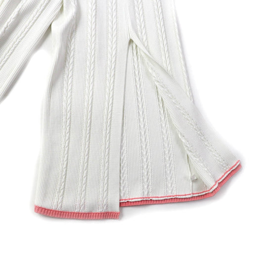 CHANEL Pants P61499 Main: 90% viscose, 5% polyester, 4% cotton, 1% polyurethane White pink Women 36 Used Authentic